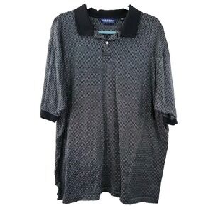 Ralph Lauren Polo Golf Shirt XXL Men Black Geometric Pima Cotton Preppy Classic